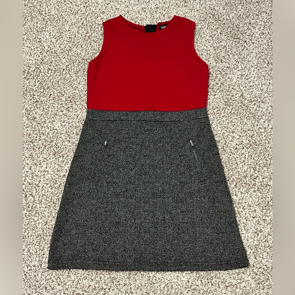 Stylish Red and Gray Girls Dress